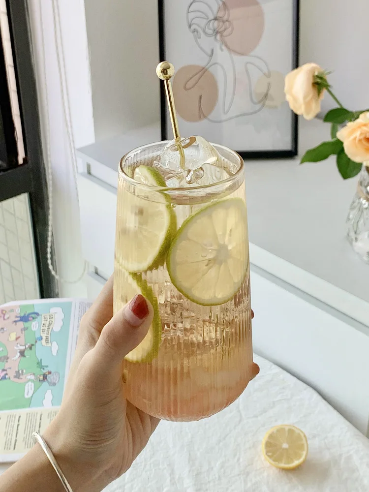 

500ml Fruit Tea Cup Cold Drink Juice Drink Cup Household Summer High Value Glass Drinking Cup Coffee Cup