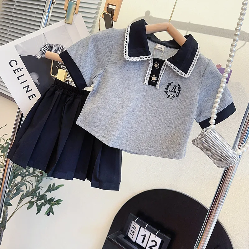 

Комплект одежды для девочек, рубашка с коротким рукавом и шорты, комплект одежды из 2 предметов, комплекты спортивной одежды, летняя одежда, Высококачественная детская одежда