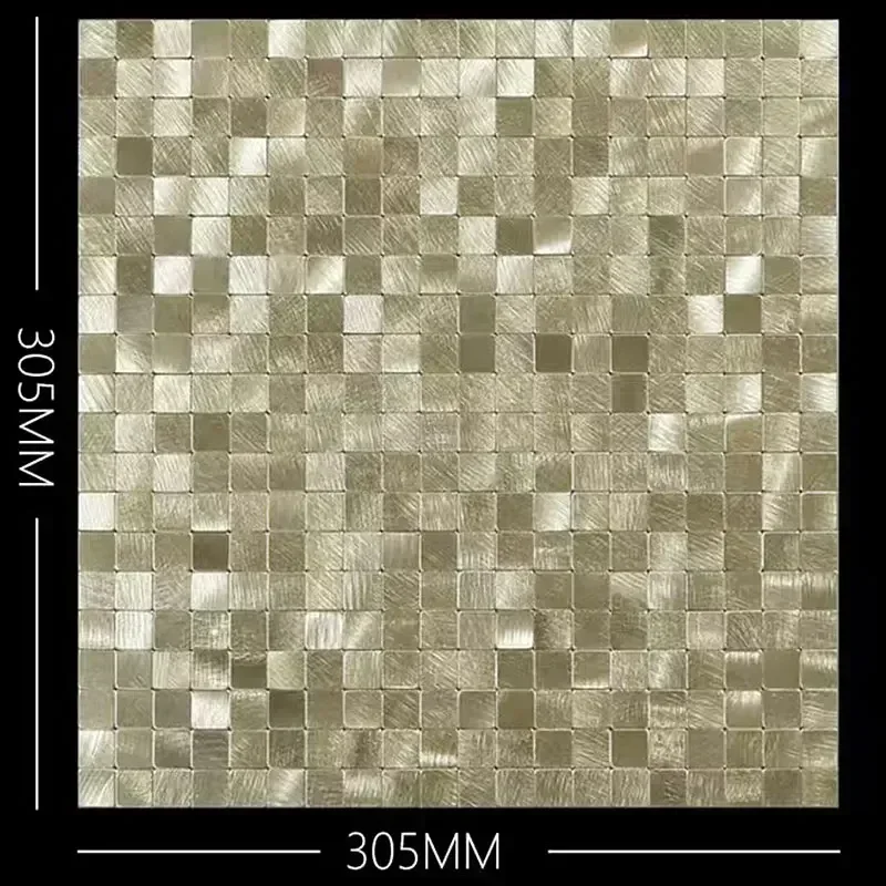 

Mosaic Metal Aluminum Plastic Panel Wall Sticker Self-adhesive Gold Abstract Waterproof Kitchen Bathroom Tiles Wall Decors