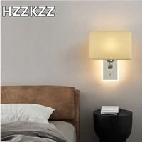 hzzkzz classic fabric wall lamp chinese led bedroom bedside light rustic retro sconce for home aisle bedroom corridor lamp
