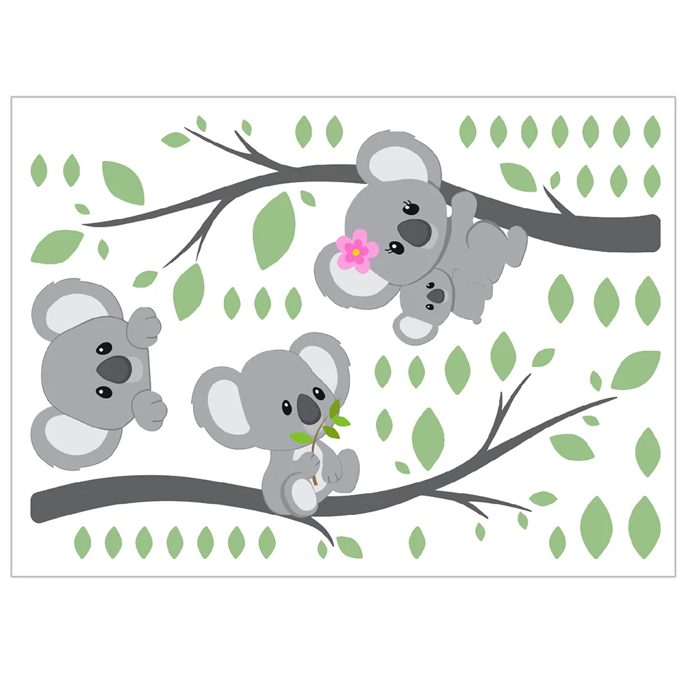 

Wall Stickers Sticker Kids Nursery Room Decal Animals Koalawallpaper Decorative Bedroomcartoon Background Bathroom Decals Pvc