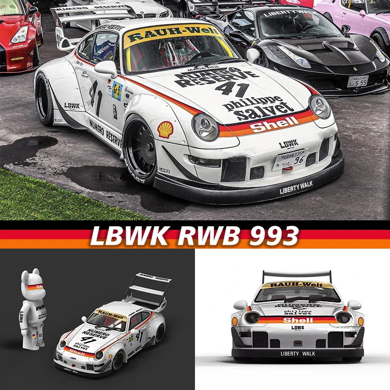 

Готовая продажа SPACE 1:64 LBWK RWB 993 Коллекционная Миниатюрная модель автомобиля из сплава, без склада