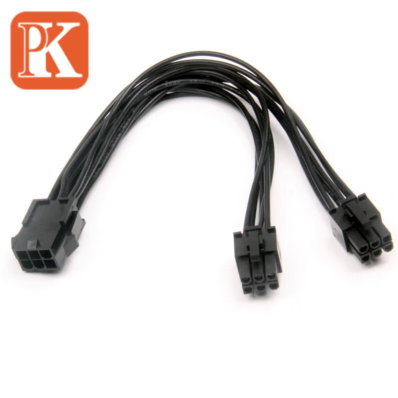 PCI-E 6-pin to dual 6-pin power distributor cable graphics c