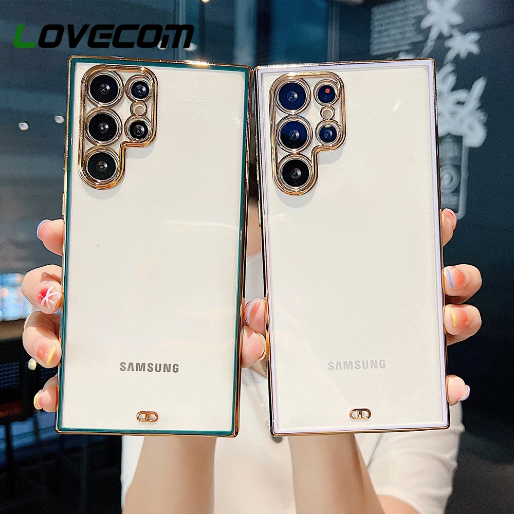 Прозрачный чехол LOVECOM с покрытием для телефона Samsung S22 Ultra S21 Plus FE A32 A53 A51 5G A33 A22 A52