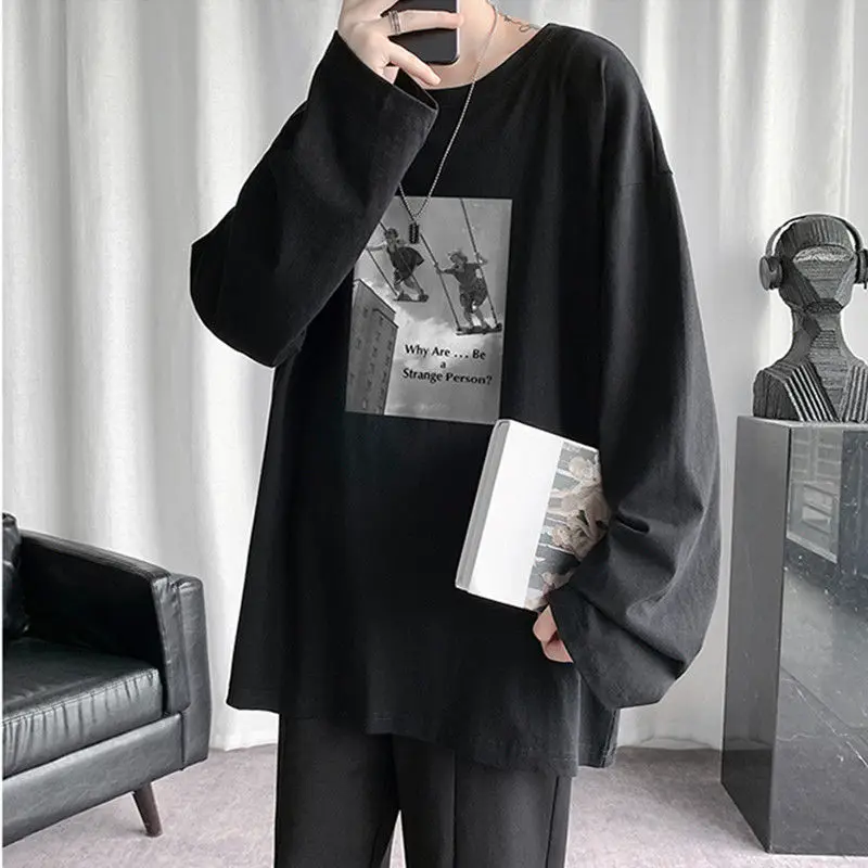 

Футболка мужская универсальная с длинным рукавом и принтом, в стиле Хай-стрит