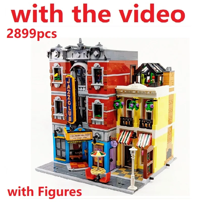 

Creatoring Expert 10312 Jazz Club Pizzeria Shop Model Moc Modular Houses Building Blocks Bricks Compatible Kid Toy 2899PCS