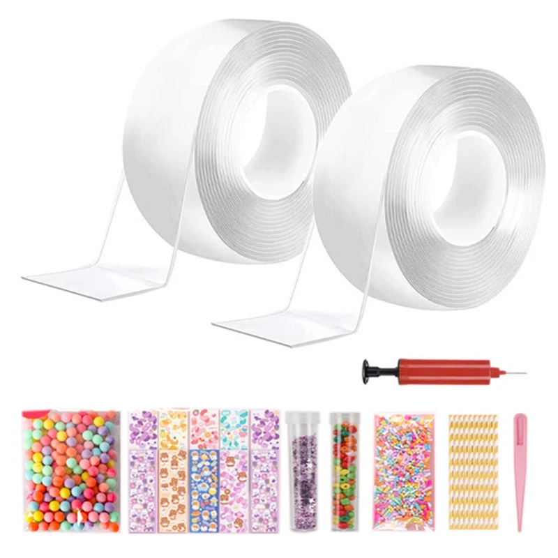 

Nano Tape Kneading Blowing Bubble Full Set Sticker Tape Paste Blowing Bubble Toy