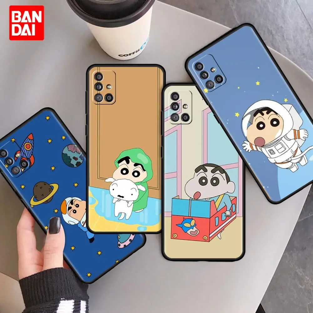

Cover Case for Samsung Galaxy A12 A51 A21s A02 A02s A22 A32 A52 A72 4G 5G Shell Bag Soft Luxury Cartoon Crayons Shin-Chan Anime