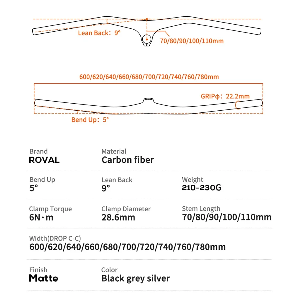 2024 Черный логотип ROVAL Mtb Руль 28 6 мм-10 градусов Карбоновый интегрированный MTB