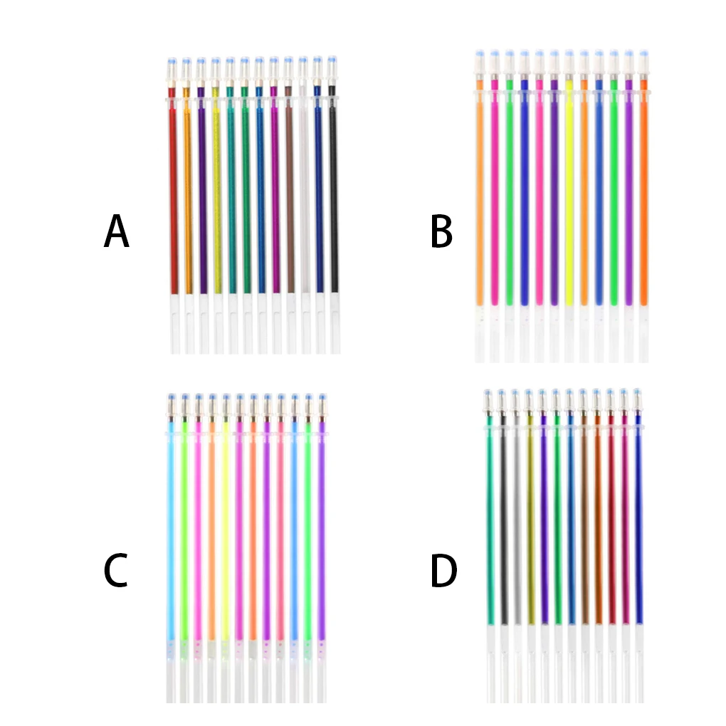

12 Pieces Pen Refill Painting Stationery Replacement Shinning Ballpoint