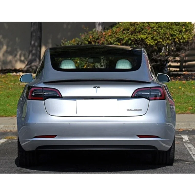 Фото Задний спойлер из углеродного волокна для Tesla Model 3 2017-2020, установка с использованием клея 3M №2