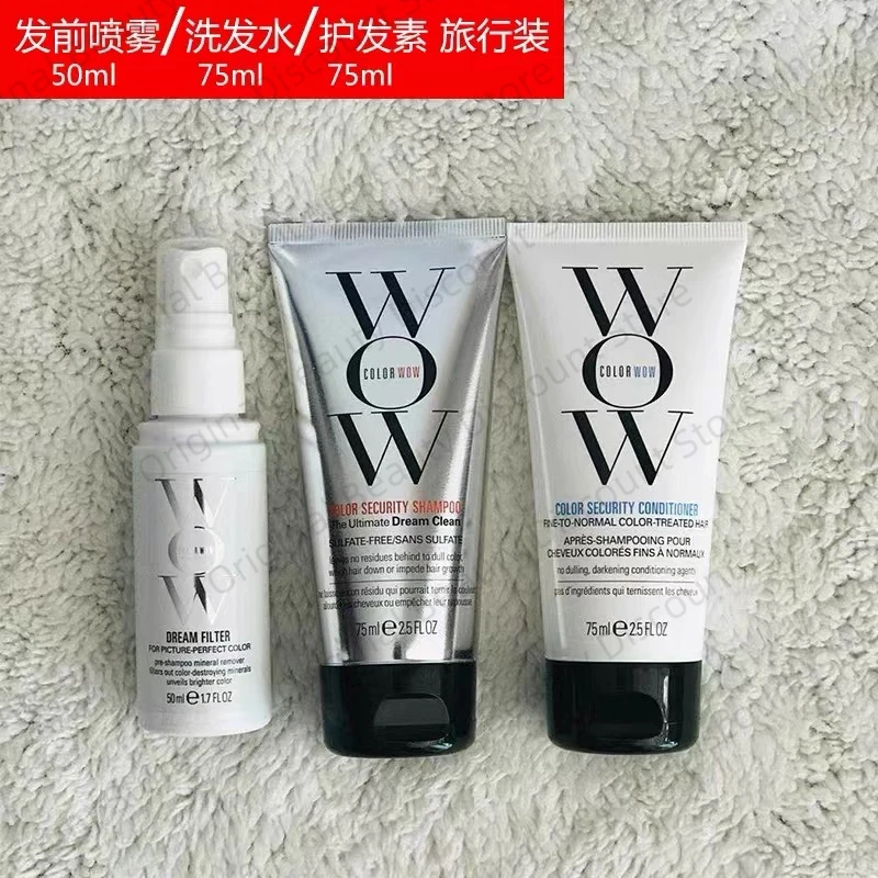 

3PCS Travel suit Original Color Wow Dream Coat Anti-frizz Hair Shampoo 75ml conditioner 75ml hair spray 50ml one set
