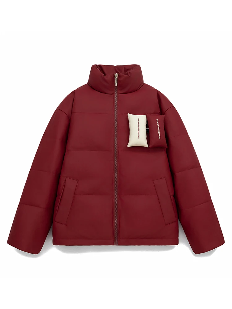 Американский свободный пуховик из искусственной кожи для пар мужской зимний