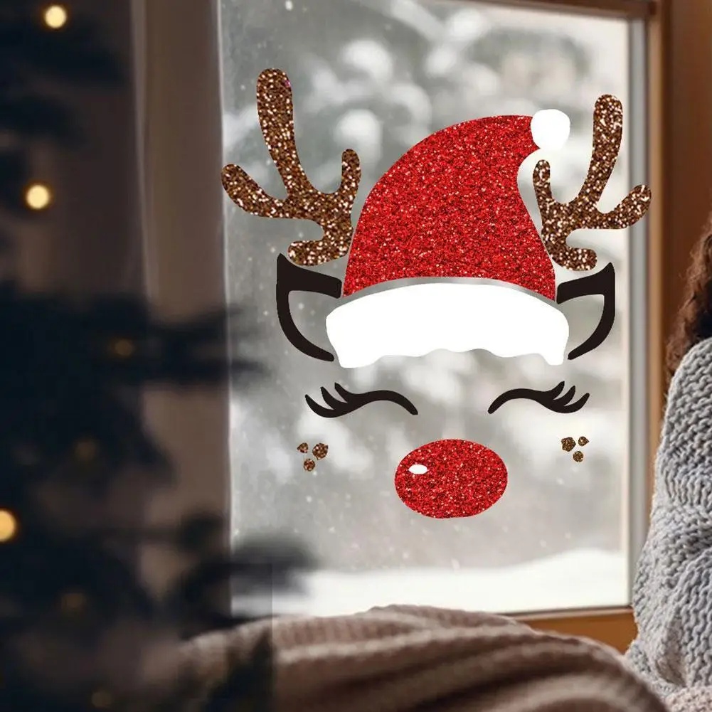 Рождественские украшения наклейки на дверь нетканые Санта-Клаус Рождественская