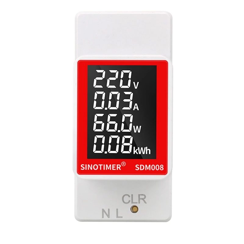 

SINOTIMER SDM008 Digital Meter Power Energy Voltmeter Ammeter Watt Kwh Reset Power Consumption Wattmeter Monitor AC 50V-300V
