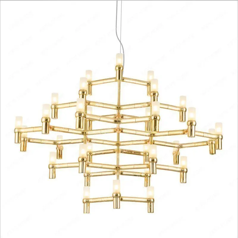 

Скандинавская постмодернизированная лампа для гостиной, светодиодная дуплексная строящая креативная индивидуальная люстра в виде короны