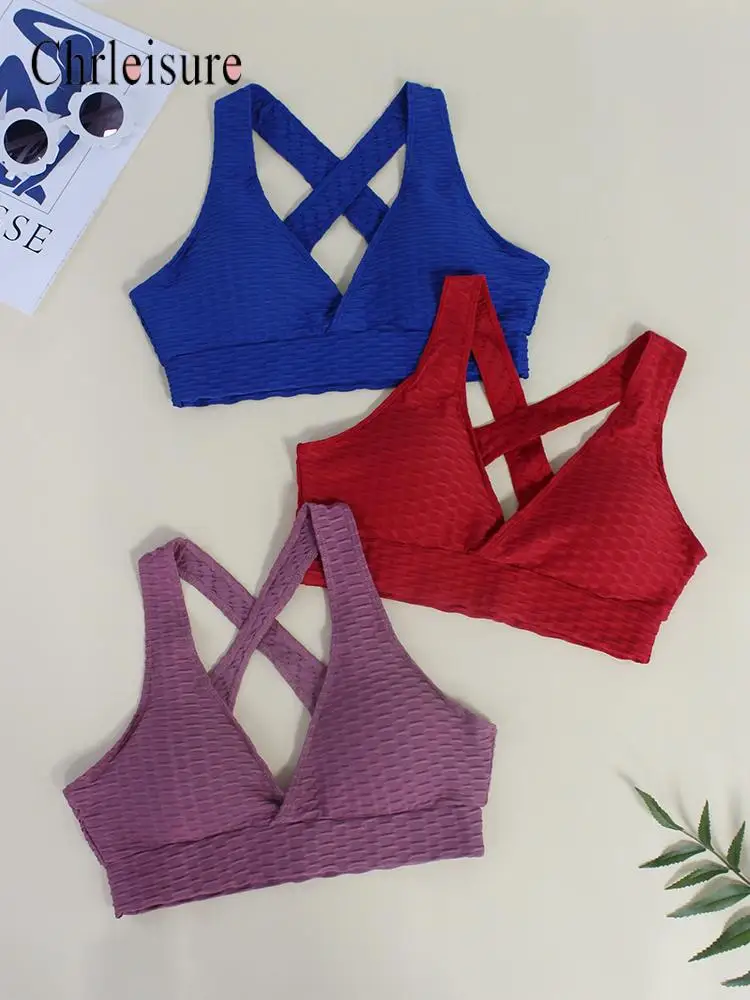 

CHRLEISURE Women Sexy Two Piece Summer Fitness Suit Sports Suit Women Solid Color Top Bra Seamless High Waist Push Up Shorts