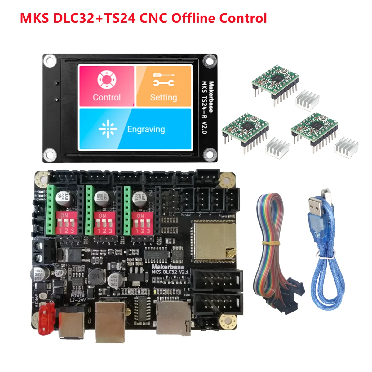 Контроллер щитка ЧПУ grbl 32 бит ESP32 WIFI MKS DLC32 V2.1 автономная плата управления TS24