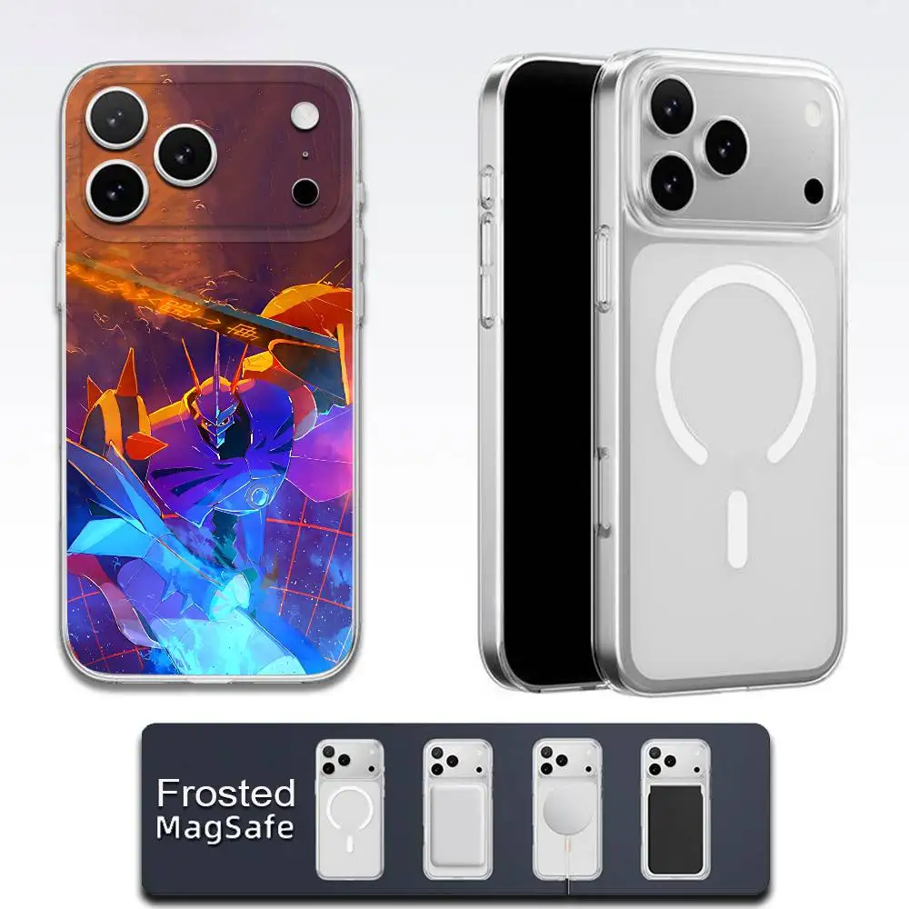 Фото O-Omnimon для iPhone 17, 16, 15, 14, 13, 12, 11, Pro, Max, Plus: Прозрачный белый чехол для телефона с магнитной беспроводной зарядкой №2