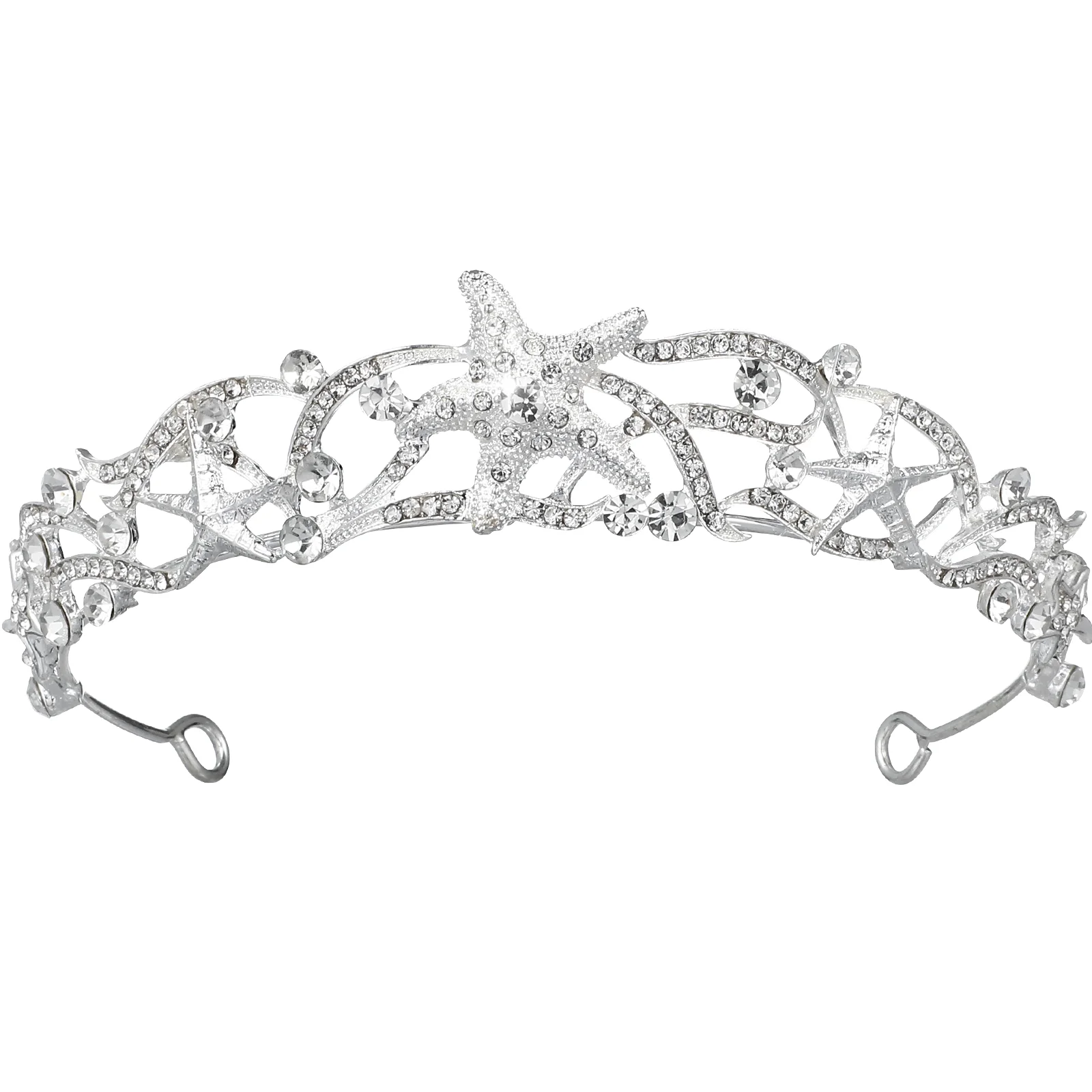 

Bride Tiara Headdress Stars Crown Women Full Diamond Headpiece Bridal Headband Wedding Dinner Party