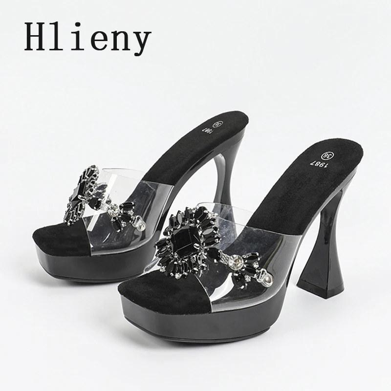 Hlieny дизайнерские тапочки на платформе женские модные прозрачные пикантные