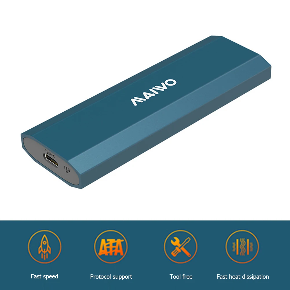 

M.2 NVMe SSD Enclosure 10Gbps USB3. 1 Gen2 NVMe Enclosure, M2 SATA NGFF 5Gbps SSD Enclosure for 2230/2242/2260/2280 M.2 SSD