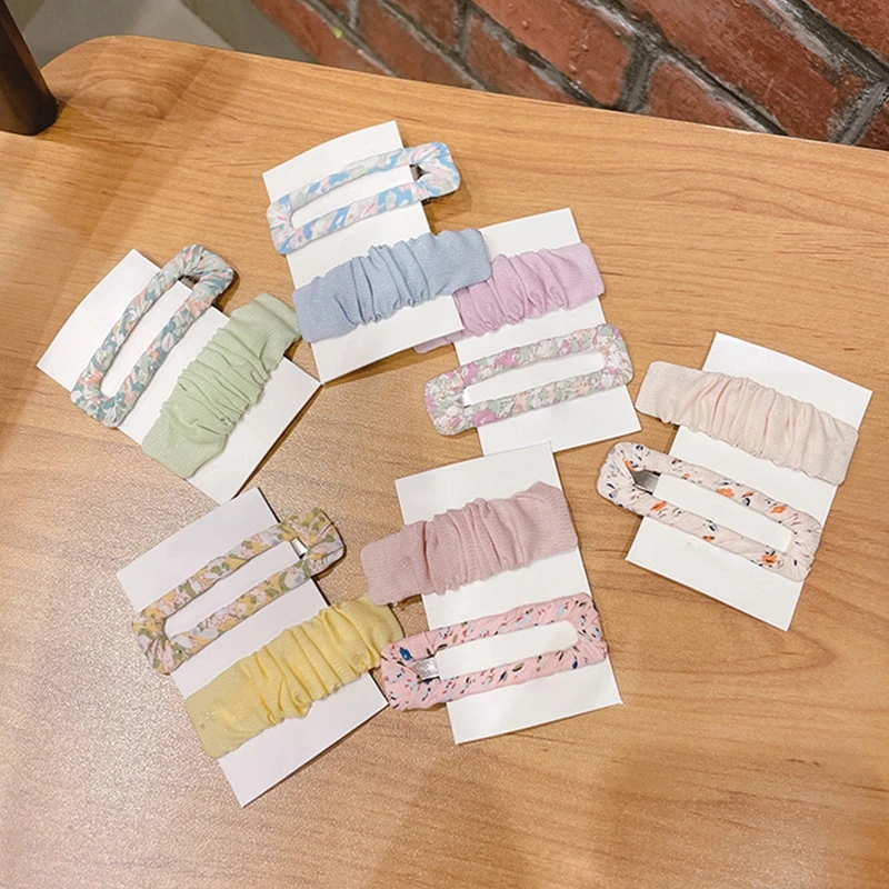 

Small Floral Summer 2 Piece Combination Ins Girl Heart Cute Hairpin Sweet Wild Bangs Clip Side Clip Side Clip Hair Accessory