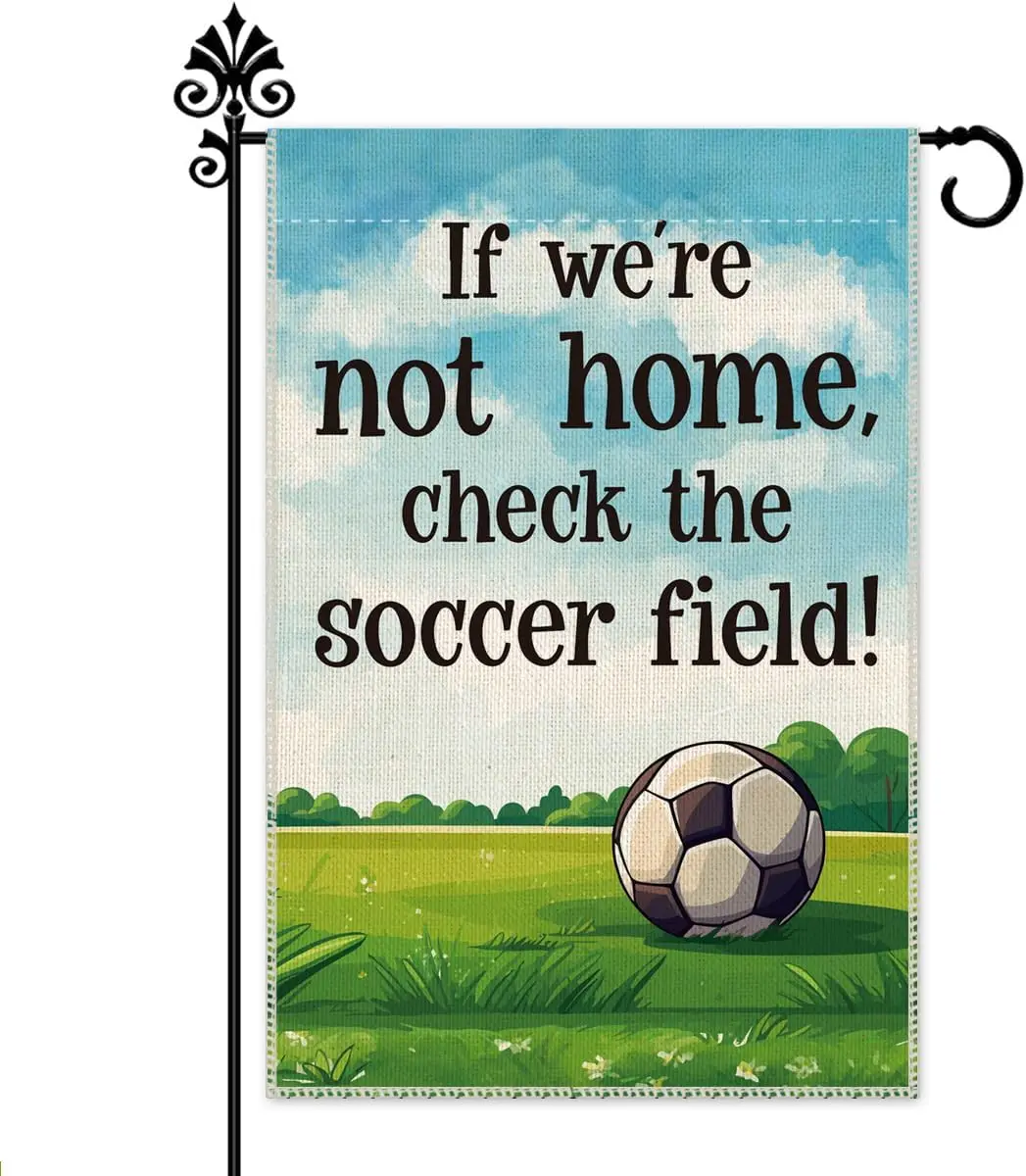 Фото Флаг для сада Hafhue If We Are Not Home Check The Ball Field, 12 x 18 дюймов, двусторонний, в стиле фермерского дома, для праздников, двора, сада, газона, от EEZ №1
