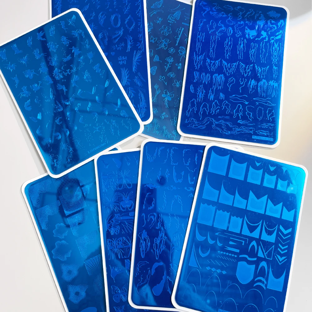 

French Marble Striped Nail Stamping Plates Geometry Image Stainless Steel Nail Art Template Plates Nail Art Stencil Stamp Tool