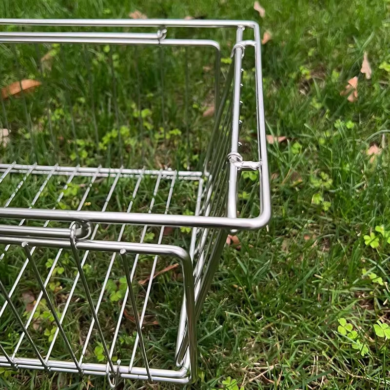 Складная корзина для хранения сливная кемпинга из нержавеющей стали мытья