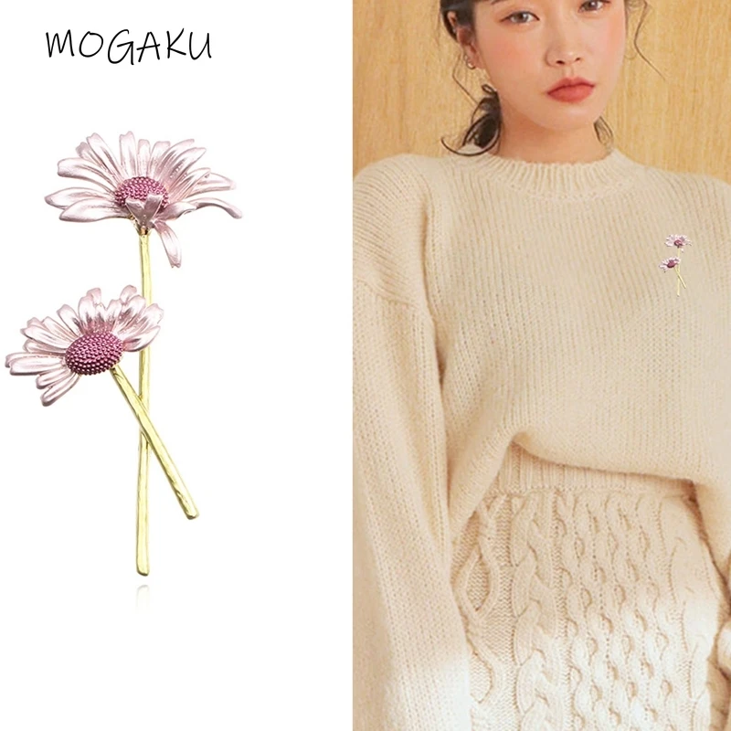 Женская эмалированная Брошь В Виде Цветка-Маргаритки