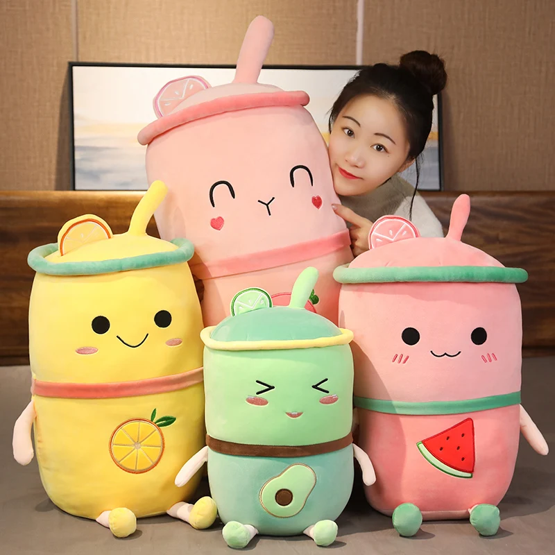 

Wholesale Kawaii Milk Tea Plush Doll Fruit Drink Plush Stuffed Boba Tea Cup Toy Bubble Tea Pillow Cushion For Lovers Gift