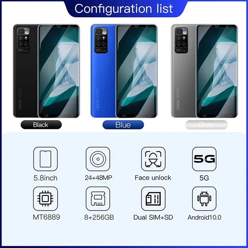 original note 11 pro smartphone global version celular cell phone 8g 256gb 48mp camera daul sim card 4g 5g network cellphones free global shipping