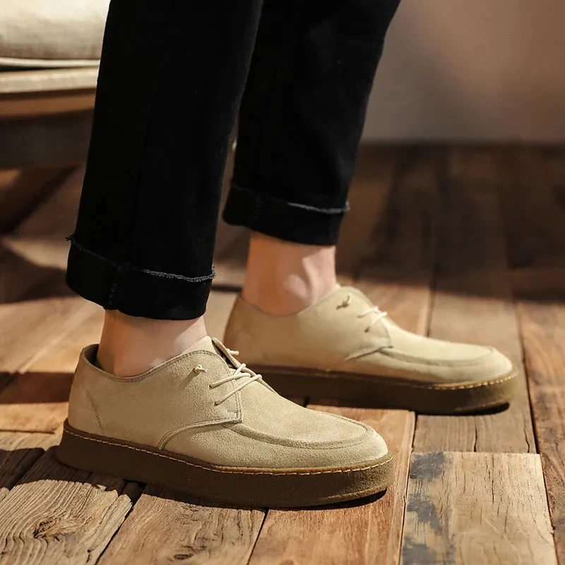 

Men's New Casual Leather Shoes Korean Retro Frosted Fashion Light And Versatile Trend Breathable Round Head Men's Shoes