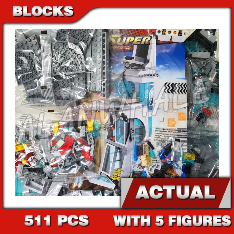 

563pcs Super Fighter Attack on Revengers Tower Lab Ultron Mark Iron Legions Thor 7114 Building Blocks Toy Compatible With Model
