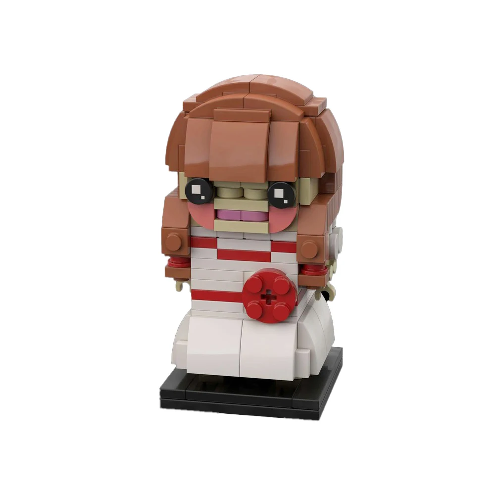 Gobrick MOC Annabelle кирпичная головка строительные блоки модель ужас призрак кукла в