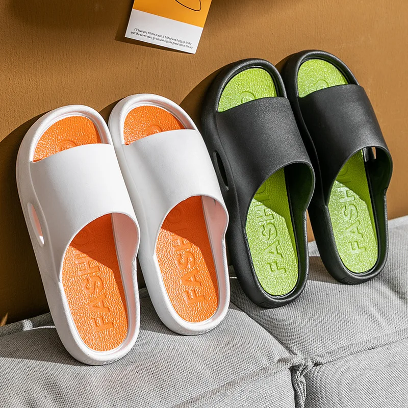 

Women Outside Slippers Summer Runway Shoes Woman EVA Soft Thick Sole Non-slip Outdoor Women Slide Pool Beach Sandals Indoor Bath