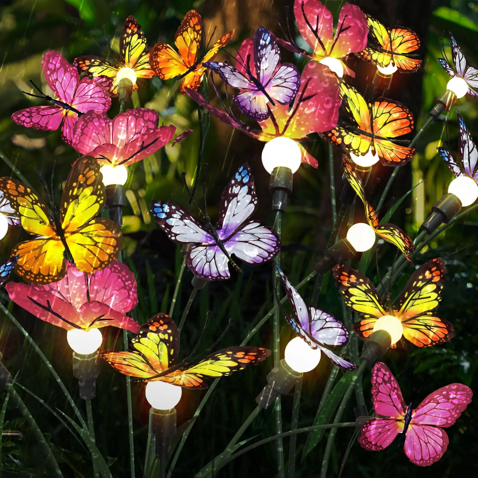 Садовые солнечные фонари уличные декоративные качающиеся фонари-бабочки