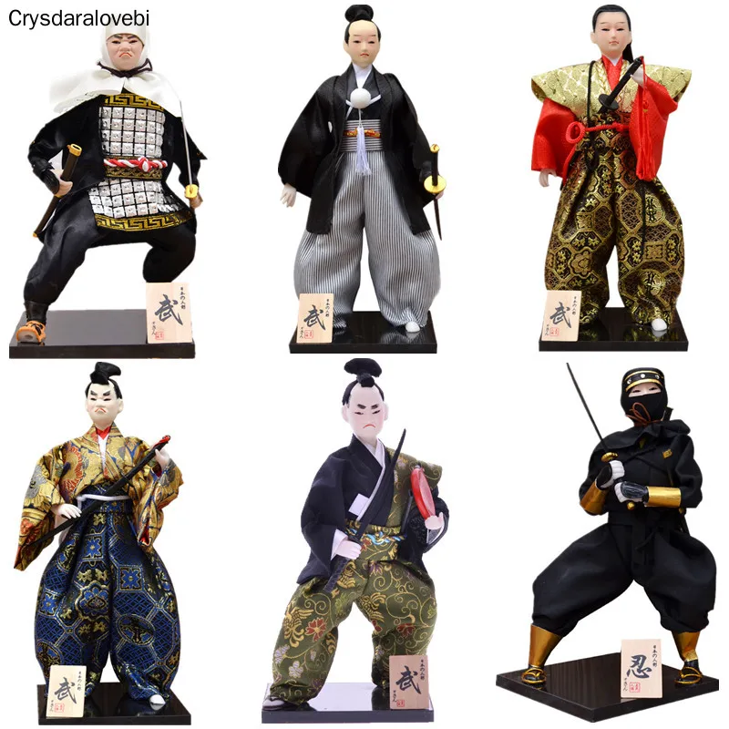 

30cm Kawaii Japanese Anime Samurai With Katana Sword Ninja Sculpture House Figurine For Home Room Decoration