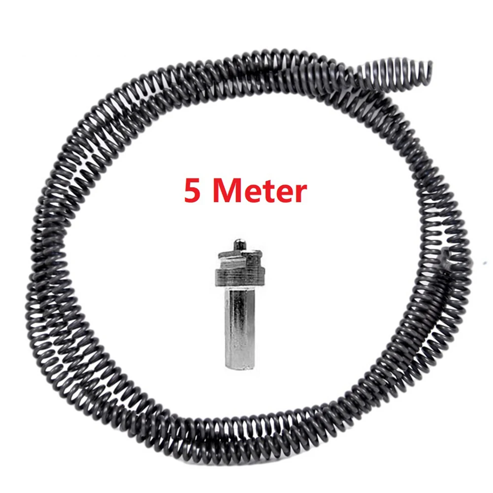 

5 Meter Electric Drill Drain Dredging Spring Sink Cleaner Sewer Dredging Tool 10mm Spring Diameter Pipe Dredging Tool Household