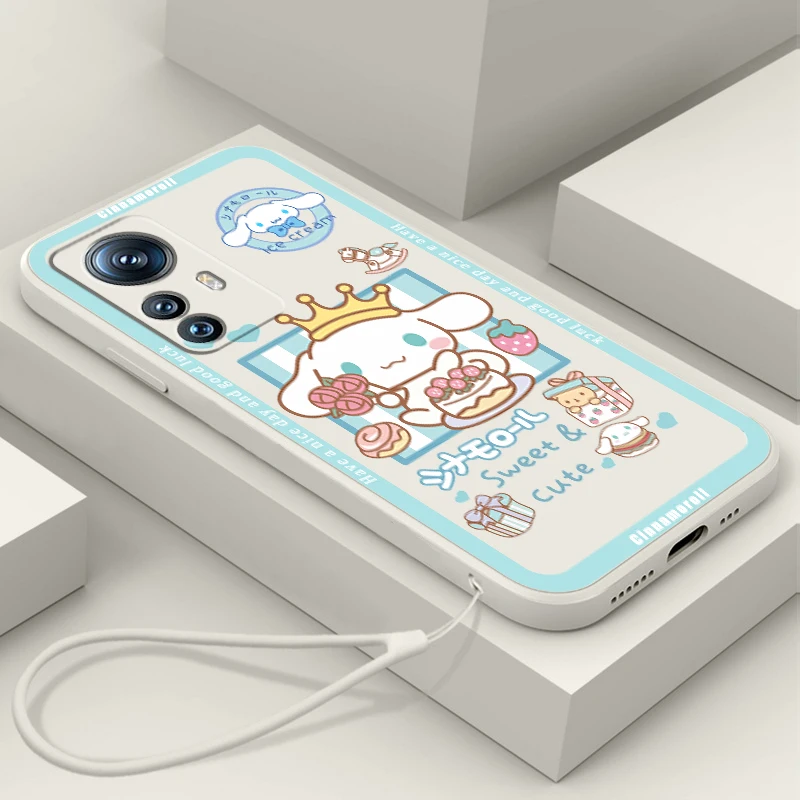 

Phone Case For Xiaomi Mi 12S 12X 12T 12 11i 11T 11 10 10S 10T Pro Lite Ultra 5G Kulomi Cinnamoroll Cute Art Liquid Rope Cover