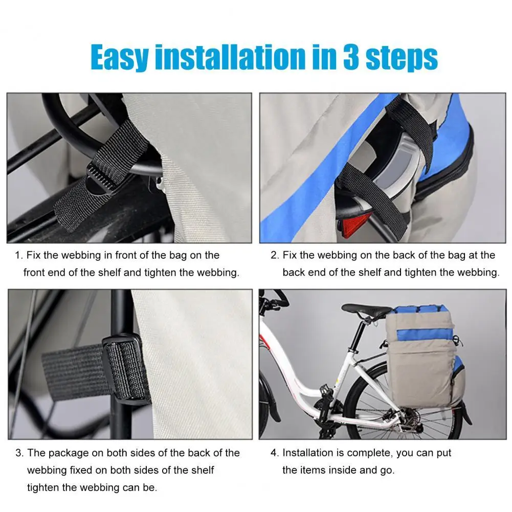 

60L Convenient Professional Bike Rear Bag Safe Bike Rear Bag Widened Reflective Strips for Outdoor