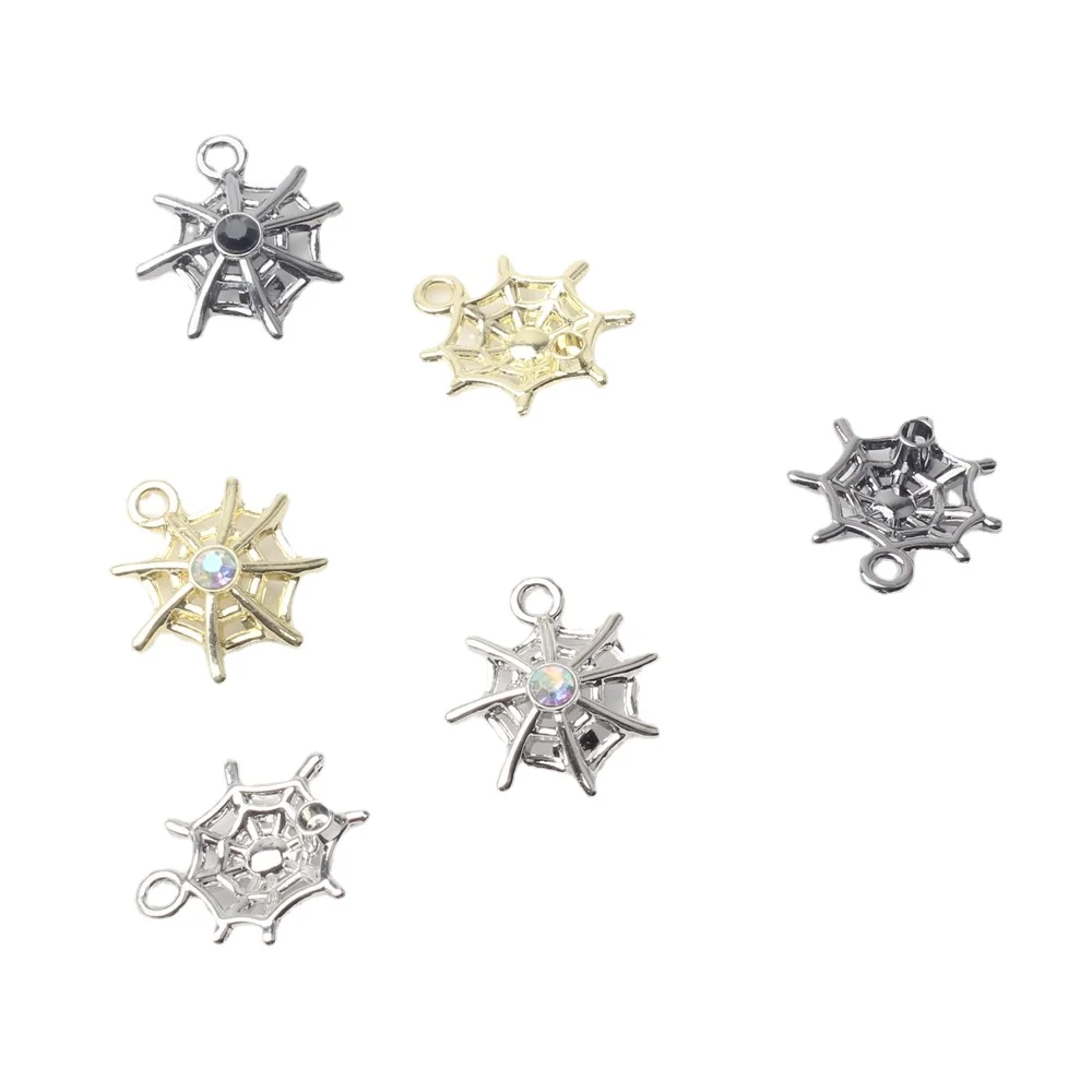 wa pajęczyna z błyszczącymi zawieszkami kryształu górskiego dla rzemiosła Charms do wyrobu biżuterii 10 sztuk/partia