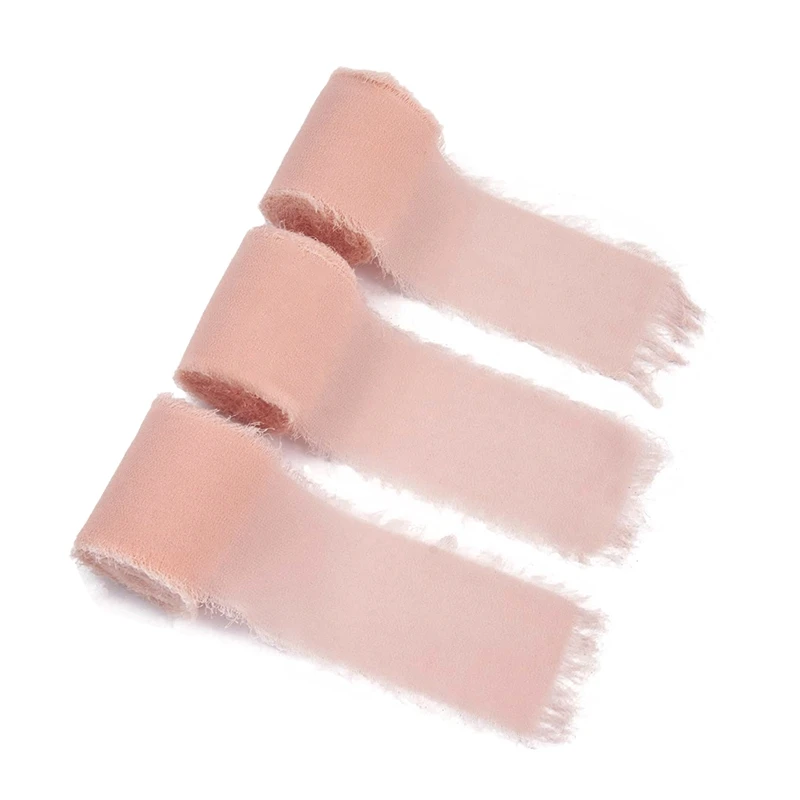 

Лента шифоновая светильник бахромой ручной работы, 3 рулона, 1,5 дюйма X 7 ярдов