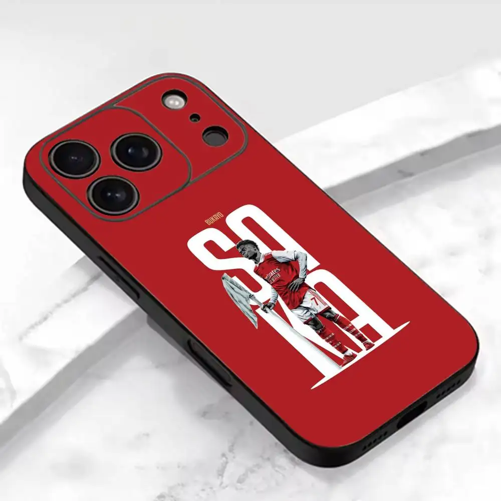 Фото Чехол для телефона Football Bukayo Saka 7 для iPhone 17, 16, 15, 14, 13, 12, 11 Plus, Pro Max и других моделей, мягкий черный чехол №5