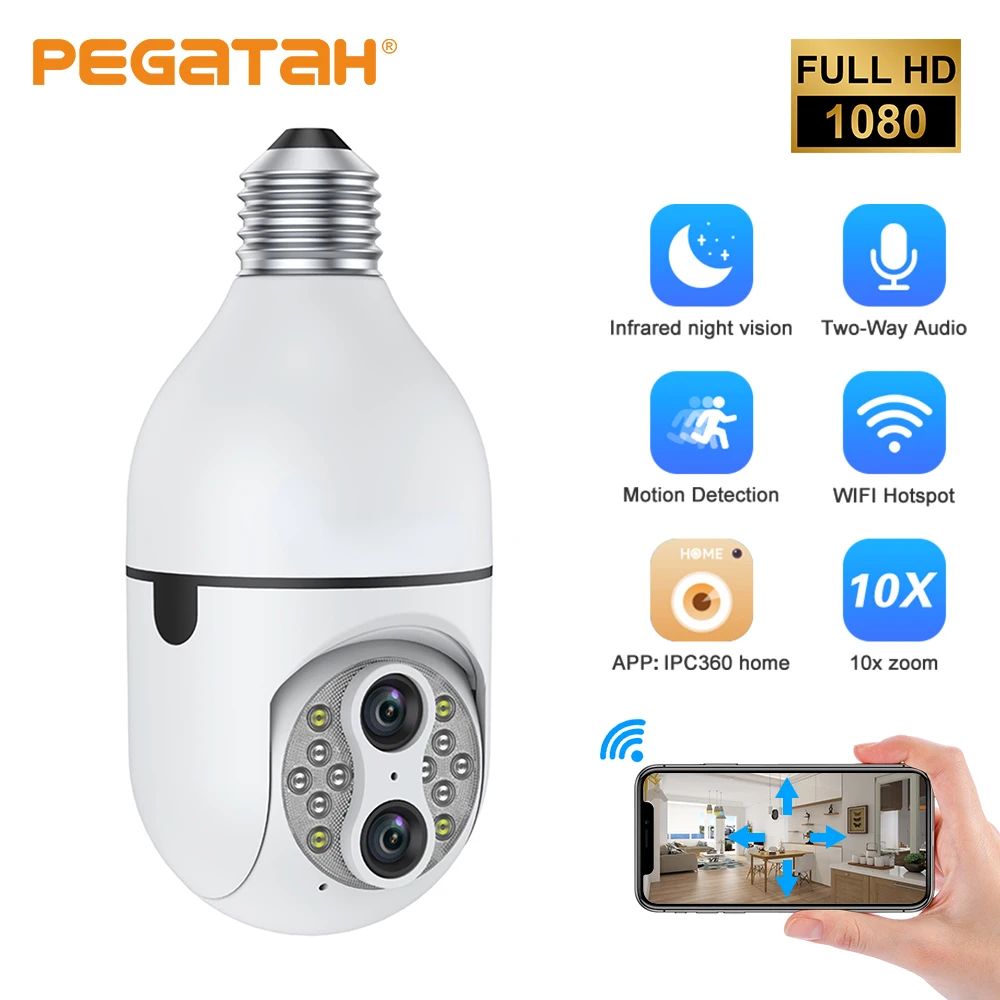 

PEGATAH 1080P Wifi Surveillance ip Camera Night Vision Full Color Automatic Tracking Waterproof Outdoor Dual Lens PTZ Cameras