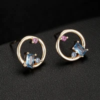 925 silver needle earrings electroplating personality versatile earrings cold wind earrings temperament earrings female