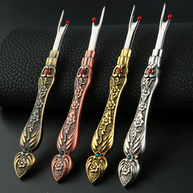 Винтажный Стиль Ручка Из Нержавеющей Стали Нитевдеватель Вышивка Крестиком