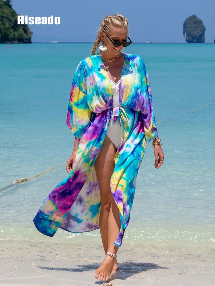 

Женское длинное пляжное платье-кимоно, накидка на лето 2023