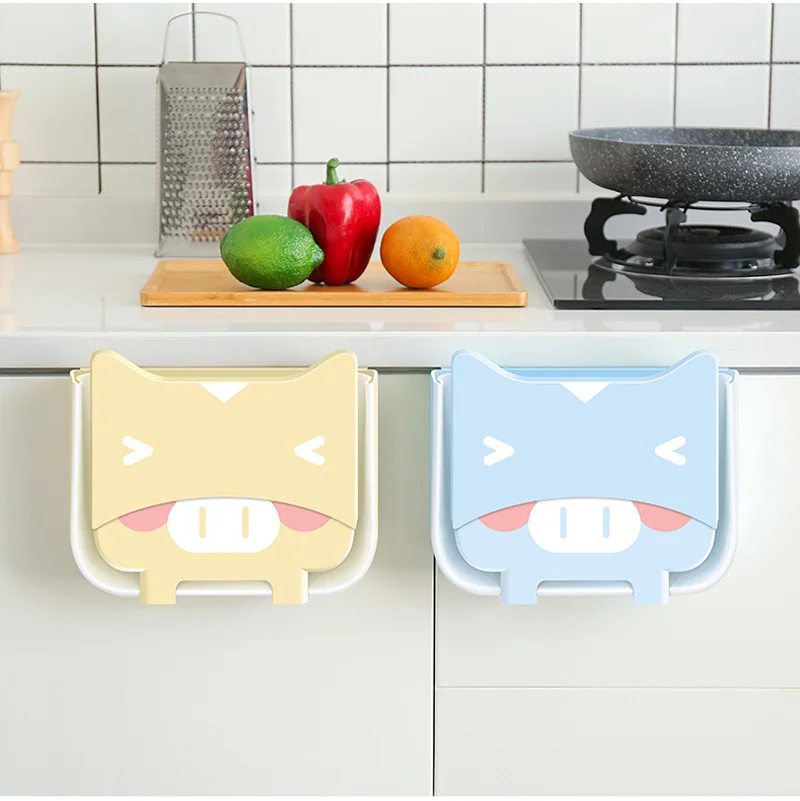 

Household wall mounted foldable multifunctional kitchen garbage sorting bucket soft rubber lidless storage bucket